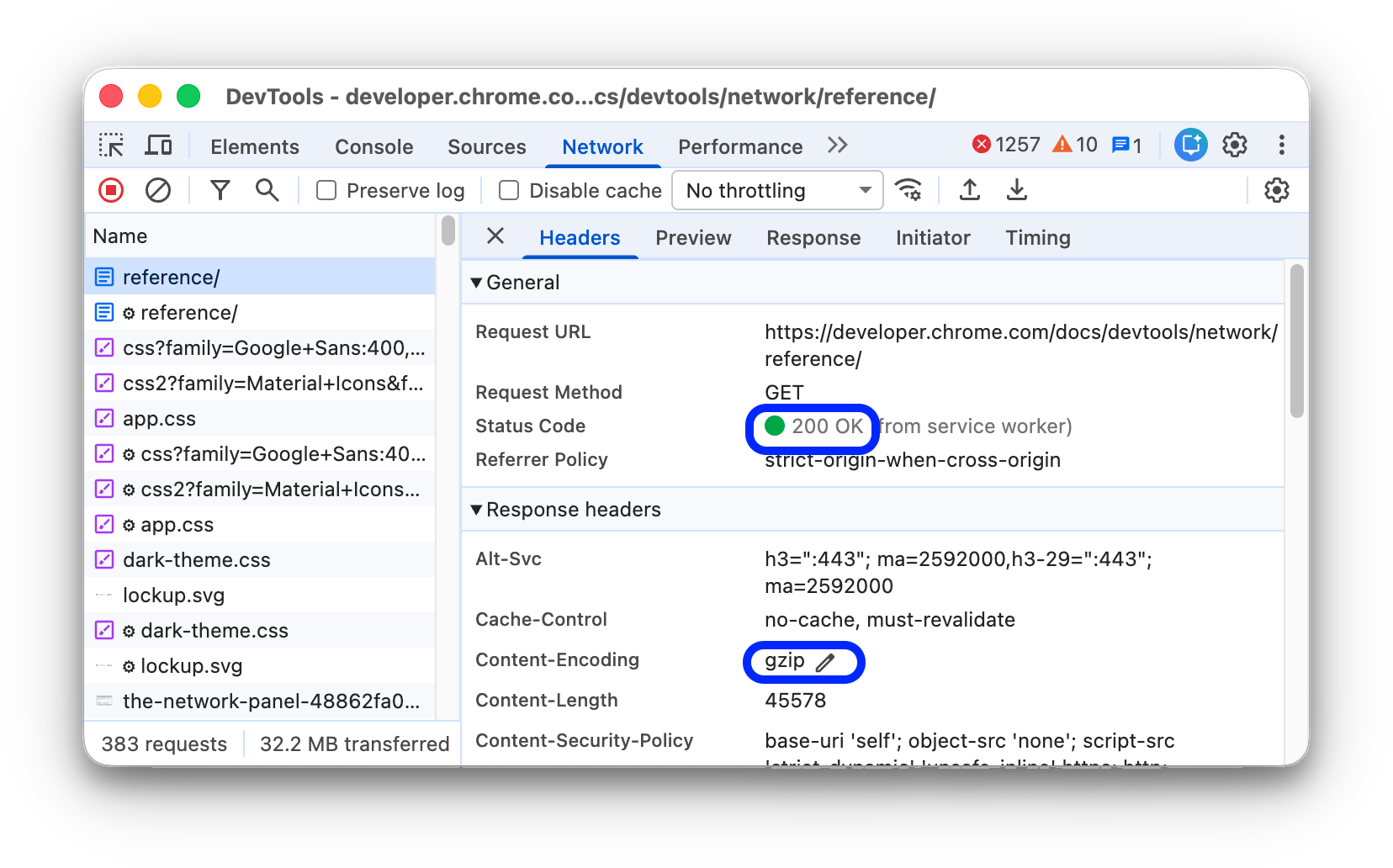 Chrome DevTools 的 Network 面板与请求详情入口